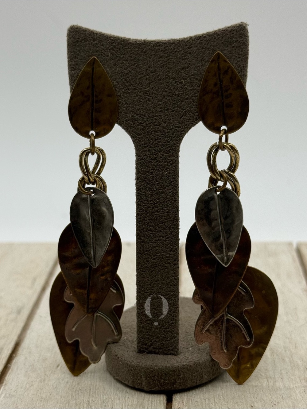 Handcrafted Brown metal Leaf Drop Earrings - Women Jewelry